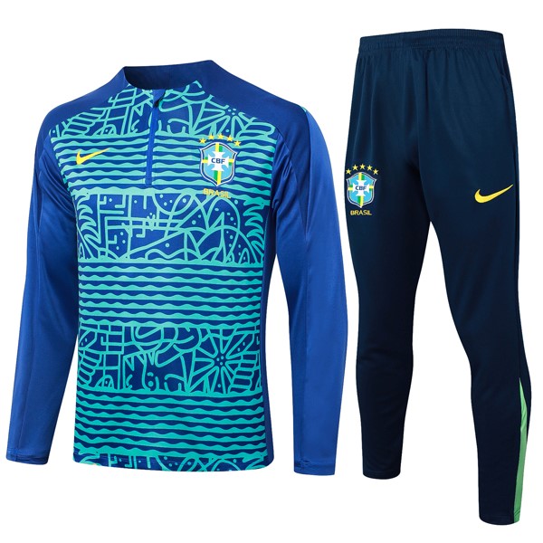 Sudadera De Training Brasil 2024 2025 Verde Azul 3